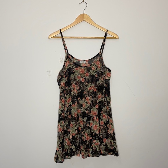 Toni Floral Sheer Multi Layered Beach Coverup Tank Dress - Picture 2 of 9